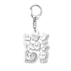 nya-mew（ニャーミュー）のロングコートチワワスリーブTシャツ Acrylic Key Chain