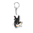 シシシFRIENDSのシシシくろねこ　秘技　片前足立ち Acrylic Key Chain