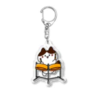  ふじねこ屋のダブルテナーパンねこ Acrylic Key Chain