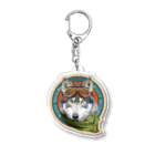 WOLVES art shopのゴーグル狼 Acrylic Key Chain