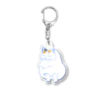 猫のおとげのしゃくれ白三毛猫 Acrylic Key Chain