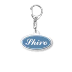 shiroのshiro OVAL LOGO 青 Acrylic Key Chain