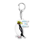 LalaHangeulの風に吹かれるイワトビペンギンさん(ハングルバージョン) Acrylic Key Chain