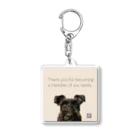 KURO のドアップKURO シュナウザー 黒シュナ 黒い犬 Acrylic Key Chain