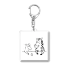 へいわなあにまるずshopのしまうまとガゼル〜こたつにて〜スクエア Acrylic Key Chain