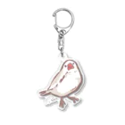 Joy. Ree Illustration SUZURI Shop の首かしげ文鳥（アクリルキーホルダー） Acrylic Key Chain