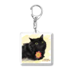 ひげ猫マリオの黒猫 ぶー様 Acrylic Key Chain