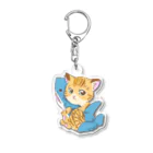 はるる堂のサメ好き猫さんキーホルダー Acrylic Key Chain