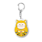 大林ゆこのにこにこ猫だるま（黃色） Acrylic Key Chain