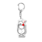 前髪ぱっつん◆SUZURI店の豚トッピングジュース Acrylic Key Chain