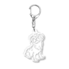 TOMOS-dogの空見るわんこホワイト Acrylic Key Chain