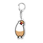 アキクサ文鳥マーケット 〜アキクサインコと文鳥推しの店〜の疑問形文鳥 クリーム文鳥 Acrylic Key Chain