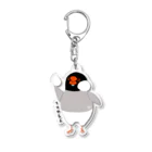 hayakawa(文鳥絵)の片方のほっぺをくれる文鳥 Acrylic Key Chain