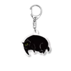 タバタ画房のふてぶてしいクロねこ Acrylic Key Chain