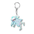 menomeのやる気のない天使ちゃん(ブルー) Acrylic Key Chain