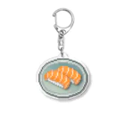 猫と釣り人のサーモン_KC Acrylic Key Chain