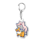 OHAGI.Pのはぎちゃんとこまめちゃん_おんぶおばけ Acrylic Key Chain