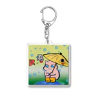 OHAGI.Pのはぎちゃんとこまめちゃん_傘おばけとおでかけ Acrylic Key Chain