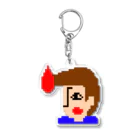 いーの！だめの?suzuri支店のリーゼント燃えてるよ　ドット絵2 Acrylic Key Chain