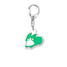 もぐもぐパルプの斜視の犬（緑） Acrylic Key Chain