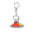 たぬちゃんしょっぷのおむけちゃ Acrylic Key Chain