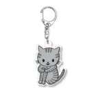 Futakawa Mayuのグッズショップのねこちゃん　グレー　トラ アクリルキーホルダー