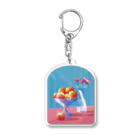 IONAの夏の押し売りSHOPのピカピカオレンジとキラキラ花瓶のキーホルダー Acrylic Key Chain