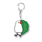 文鳥堂の小松菜と白文鳥 Acrylic Key Chain