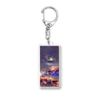 蒼い狐のAIの描いた宇宙 Acrylic Key Chain