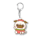 パグちゃんの栃木のいちごパグちゃん Acrylic Key Chain