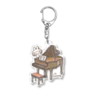 ＊momochy shop＊のピアノとうさぎ Acrylic Key Chain