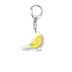 森図鑑の[森図鑑]セキセイインコ黄色 Acrylic Key Chain