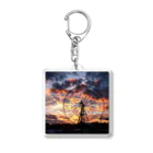 taka_1026の燃え萌え夕焼け空 Acrylic Key Chain