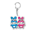 3Dメガネうさぎ サン&デイの仲よしサン&デイ Acrylic Key Chain