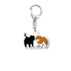 猫ねこママどんぐりのゆきころふりむき Acrylic Key Chain