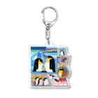 みなとまち層の南半球のペンギンたち Acrylic Key Chain