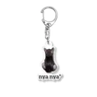 nya nya*のバックショットねこ(アンダーロゴ黒) Acrylic Key Chain