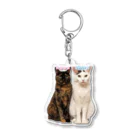 ねこほうチャンネル公式グッズのチロモモ兄妹キーホルダー Acrylic Key Chain