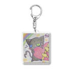 ☆黒猫・まーにゃ☆のハートをあげる Acrylic Key Chain