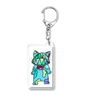 でくの族・わくてかショップのゾンビジッパーにゃんこの全身絵アクキー Acrylic Key Chain