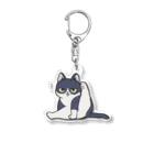 寂しんぐのはちわれのねこ(毛づくろい) Acrylic Key Chain