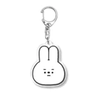 こつｗのおみせの量産うさぎ まゆげ ver.ホワイト Acrylic Key Chain