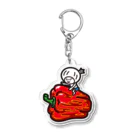 きくのらくがきの赤パプリカときく Acrylic Key Chain