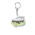 pandaticsの【白】ぱんだといぬ Acrylic Key Chain