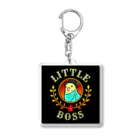 紅型キジムナー工房・コトリンチュのLittle Boss Happy・ブラック アクリルキーホルダー