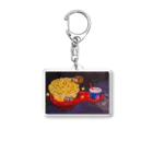 石井リスのポップコーンを狙うリスの絵 Acrylic Key Chain