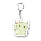 いろはにゃんこ堂の四季猫さん(春/桜)(グリーン) Acrylic Key Chain