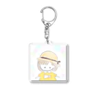 ののちゃショップ️🫧🐻‍❄️の夏の麦わら帽子ののちゃん👒オレンジの服bar Acrylic Key Chain