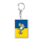 ハチワレ俱楽部のウクライナ支援グレイハチワレくん Acrylic Key Chain