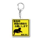 紅天本舗の猫救助願います＊黄色＊3 Acrylic Key Chain